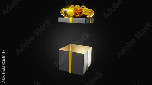opening gift box with confetti