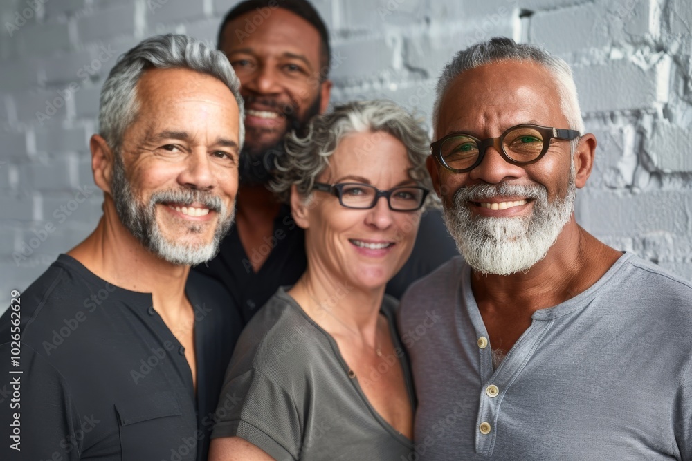 Portrait of a group of diverse senior friends smiling at the camera Portrait of a group of diverse senior friends smiling at the camera