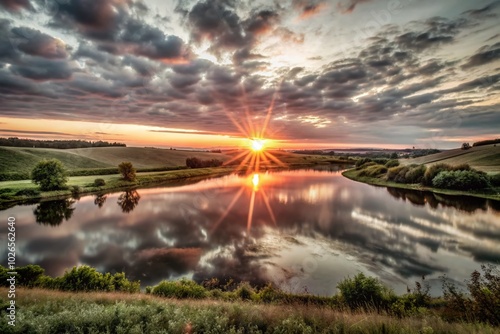 Captivating Rising Atmosphere Panorama - Stunning Landscape Product Photography for Nature Enthusiasts