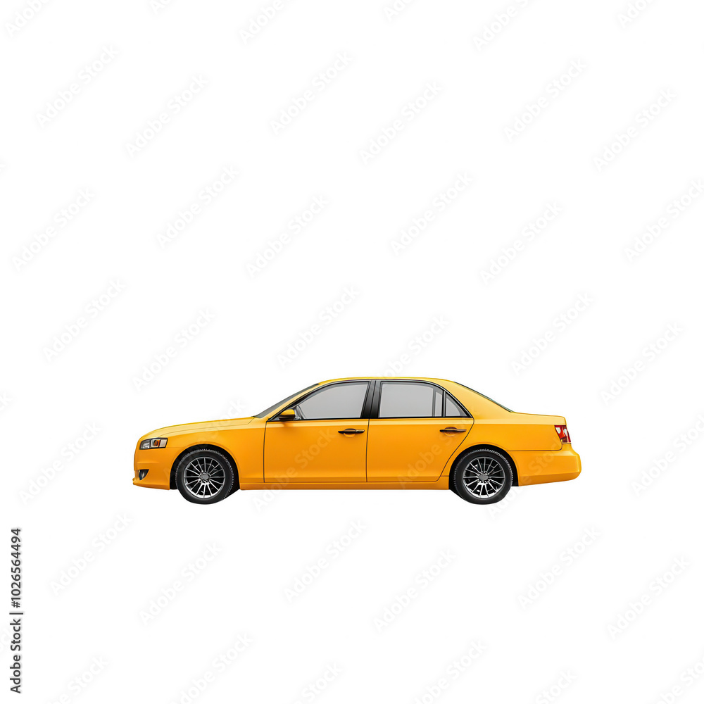 Yellow taxi car silhouette against a white isolate background. Yellow taxi car silhouette against a white isolate background.