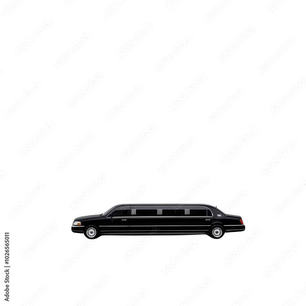 Black limousine on a white isolated background Black limousine on a white isolated background
