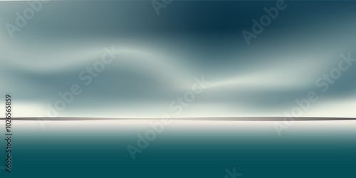 Calm weather on sea or ocean with clouds. vector