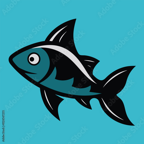 Solid color Stargazer Fish animal vector design