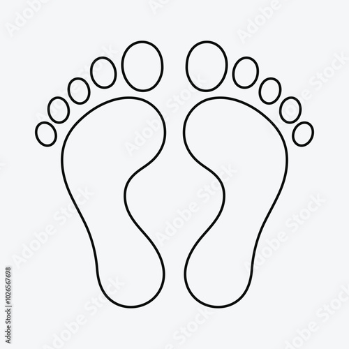 Human footprint icon. Vector illustration. Footprint silhouette. Human Foot Step Icon.