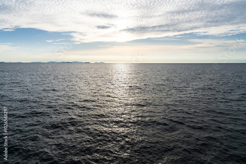 sunset in the cloud over the sea