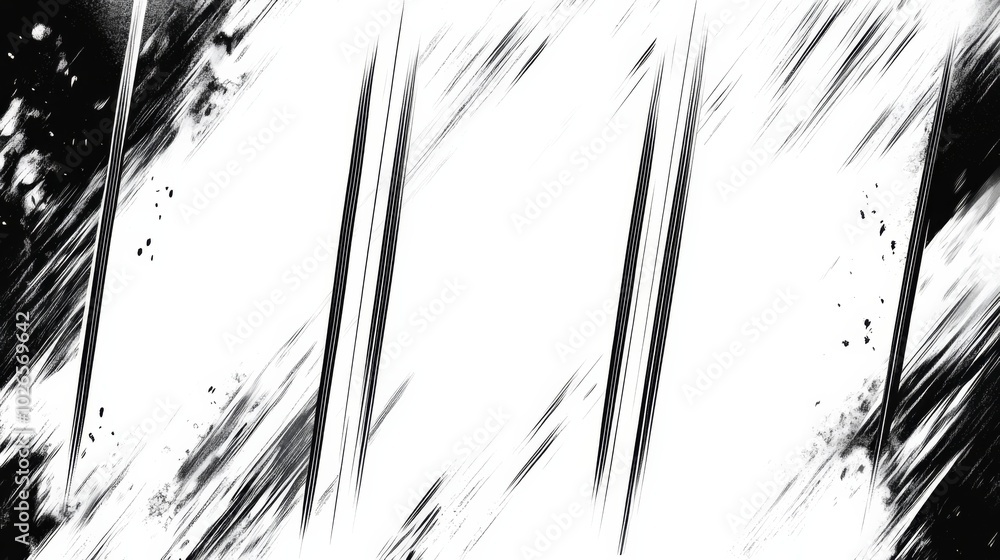 Dynamic Action Comic Book Panel Layout Featuring Three Blank Panels with Diagonal Lines and Speed Outline Effects on a White Background Dynamic Action Comic Book Panel Layout Featuring Three Blank Panels with Diagonal Lines and Speed Outline Effects on a White Background
