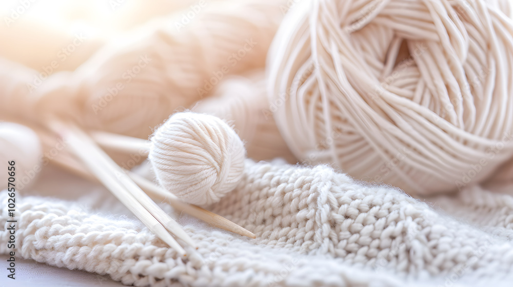 Yarn and Knitting Needles in a Beautiful Still Life | Crafting Essentials for Cozy Projects Yarn and Knitting Needles in a Beautiful Still Life | Crafting Essentials for Cozy Projects