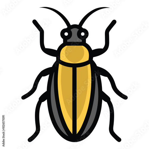 Solid color Squash Beetle animal vector design