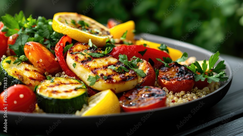 Grilled Vegetables and Halloumi Cheese Delight Grilled Vegetables and Halloumi Cheese Delight