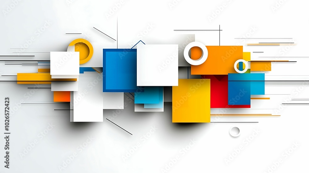 Fototapeta premium Geometric abstract shapes in vibrant colors