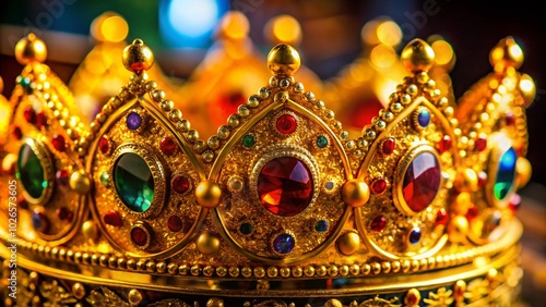 Stunning King Golden Crown with Intricate Design for Royalty, Celebrations, and Historical Themes in Fashion and