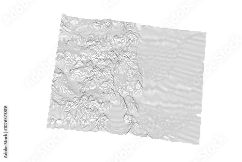 Colorado Elevation Ridgeline Map - Topographic SVG Visualization of State Terrain from Eastern Plains to Rocky Mountains