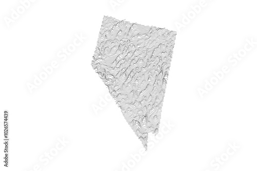 Nevada Elevation Ridgeline Map - Topographic SVG Visualization of State Terrain from Mojave Desert to Great Basin Ranges
