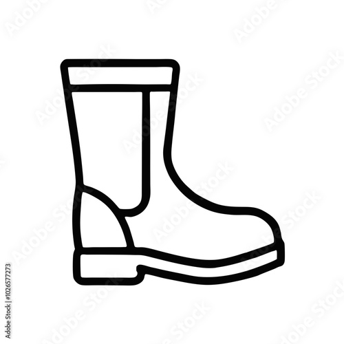 Stylish rubber boot design in black line
