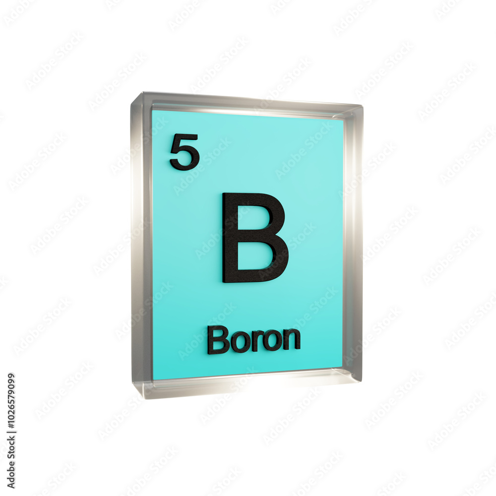 Boron side - Periodic Table Element, Scientific and Educational Use, Transparent and Translucent Design, 3D Render Boron side - Periodic Table Element, Scientific and Educational Use, Transparent and Translucent Design, 3D Render