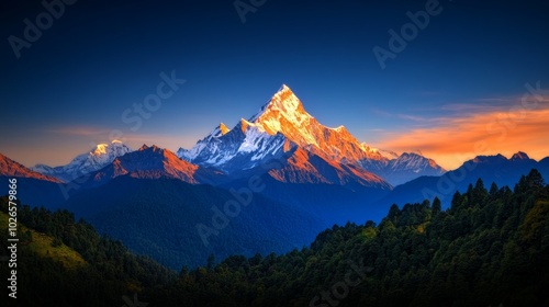 Majestic Mountain Landscape at Sunset