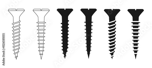 screw icon set vector illustration isolated on white background.