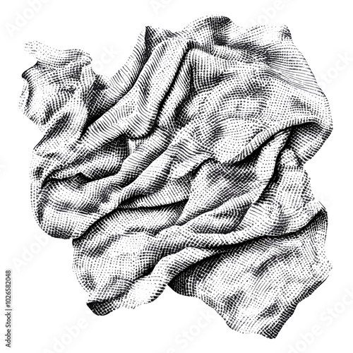 Cotton linen with photocopy effect and grunge stippling texture. Y2K vector illustration for posters and t-shirts.