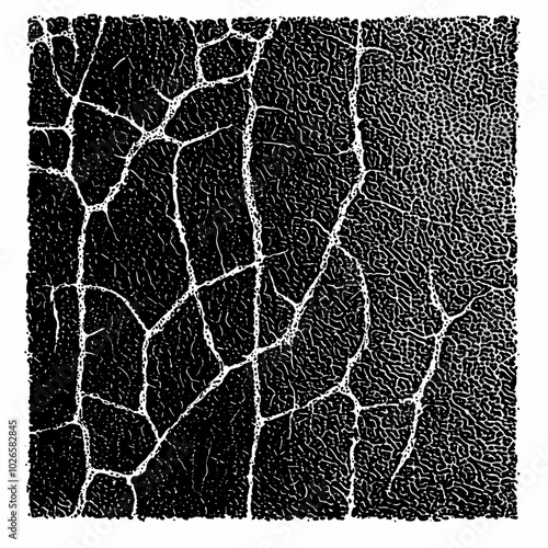 Embossed leather with photocopy effect and grunge stippling texture. Y2K vector illustration for posters and t-shirts.