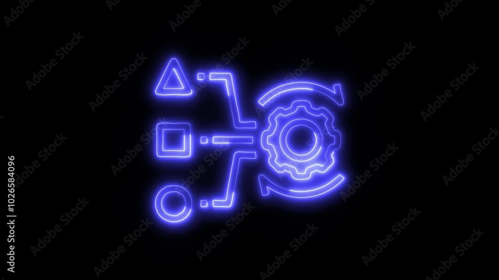 Data Analysis Simulation Outline Icon in HD Video Neon Animation – Modeling and Strategy Symbol on Black Background Data Analysis Simulation Outline Icon in HD Video Neon Animation – Modeling and Strategy Symbol on Black Background