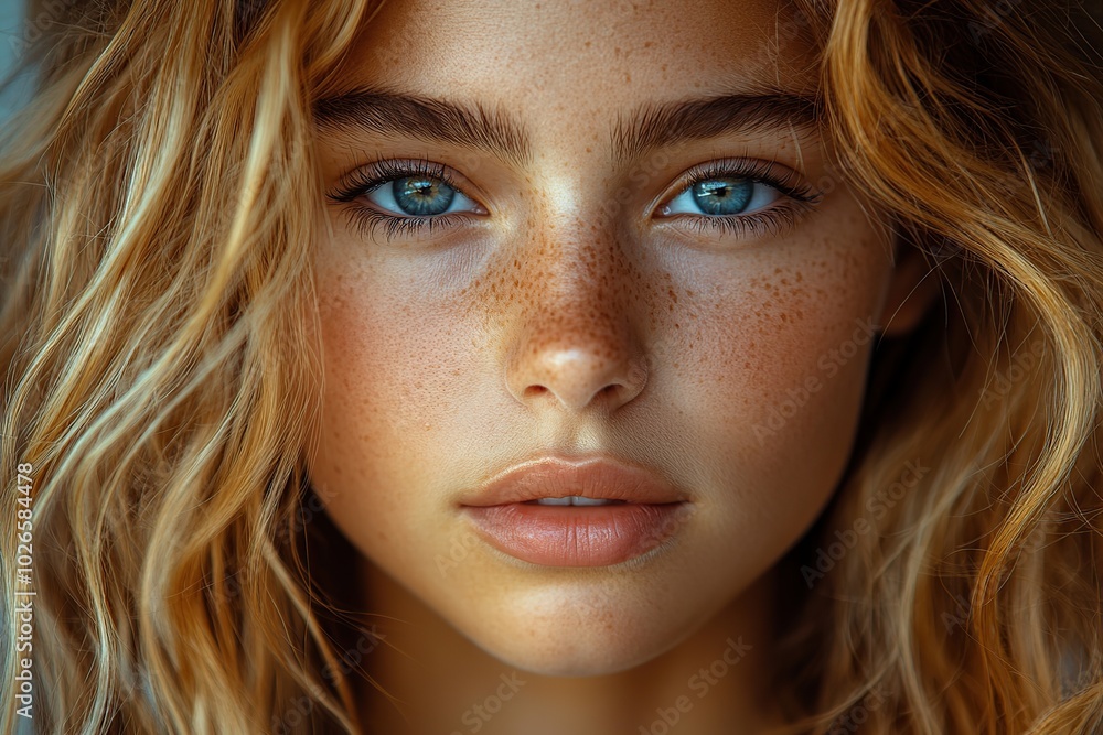 Portrait of attractive model woman with clean skin and beautiful eyes Portrait of attractive model woman with clean skin and beautiful eyes