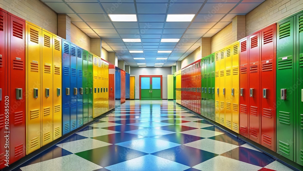 Colorful High School Lockers in an Engaging Learning Environment Colorful High School Lockers in an Engaging Learning Environment