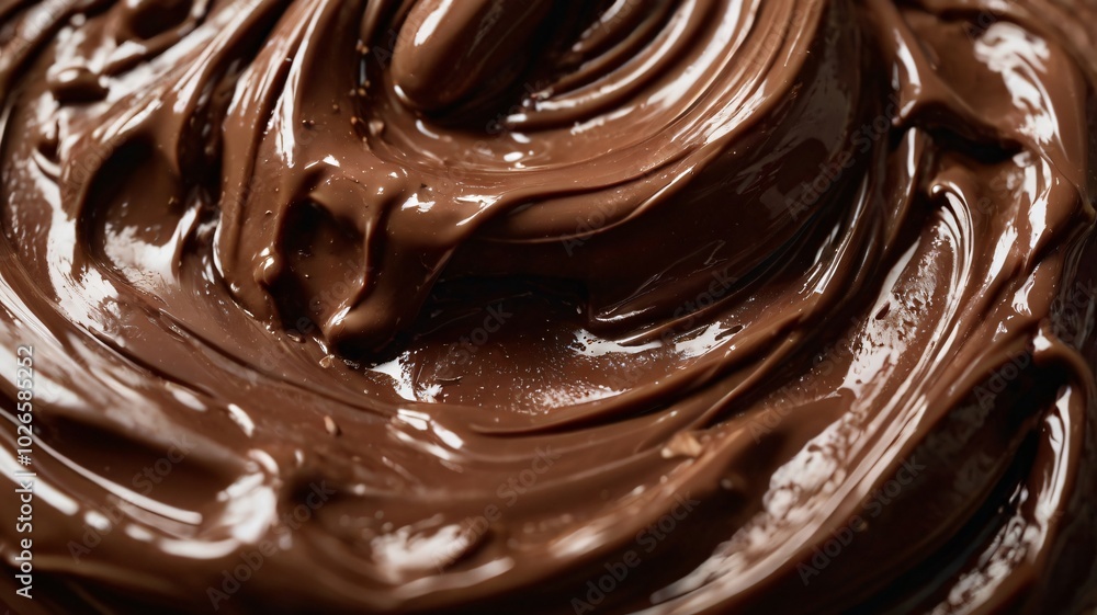 Rich, creamy chocolate swirl close-up showcasing smooth texture and glossy finish, perfect for dessert lovers Rich, creamy chocolate swirl close-up showcasing smooth texture and glossy finish, perfect for dessert lovers