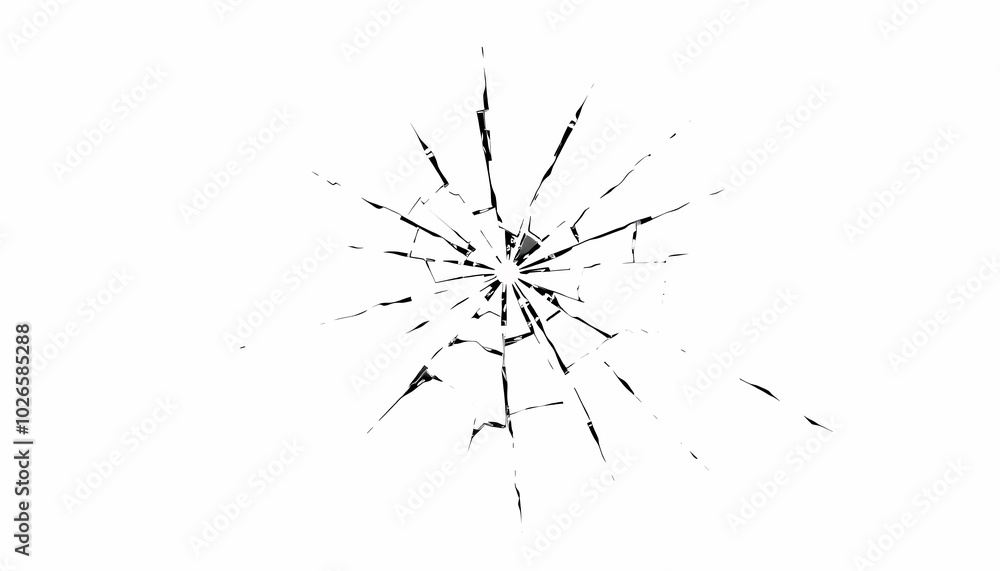 Large Cracked Glass on White Large Cracked Glass on White
