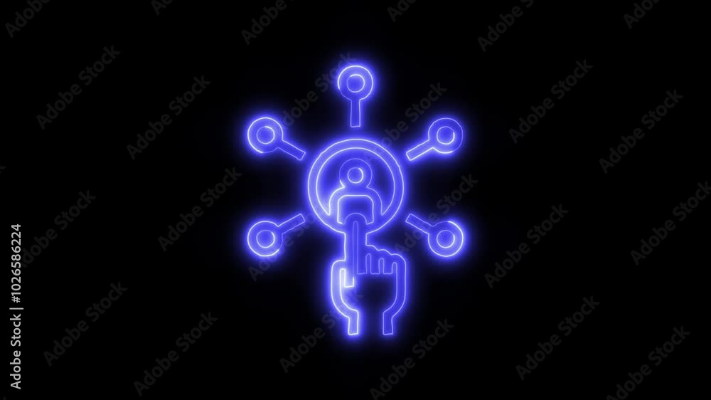 Networking Outline Icon in HD Video Neon Animation – Connection and Collaboration Symbol on Black Background Networking Outline Icon in HD Video Neon Animation – Connection and Collaboration Symbol on Black Background