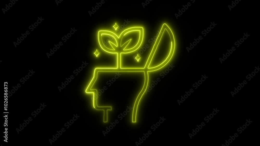 Psychology Growth Mindset Outline Icon in HD Video Neon Animation – Positive Thinking and Development Symbol on Black Background Psychology Growth Mindset Outline Icon in HD Video Neon Animation – Positive Thinking and Development Symbol on Black Background