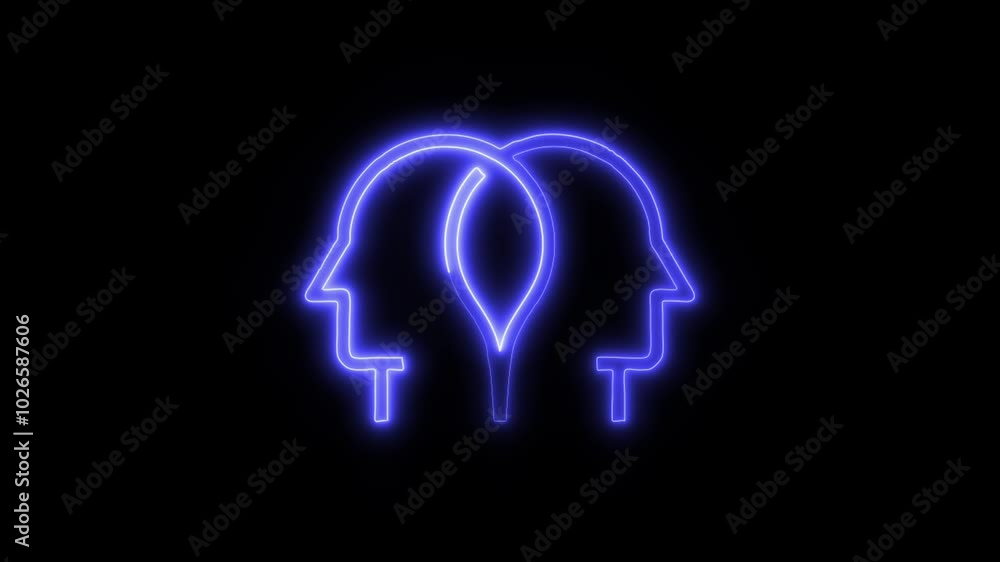 Psychology Bipolar Outline Icon in HD Video Neon Animation – Mental Health and Mood Symbol on Black Background Psychology Bipolar Outline Icon in HD Video Neon Animation – Mental Health and Mood Symbol on Black Background