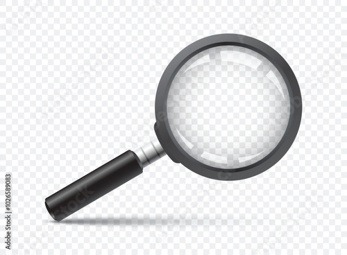 Magnifying glass icon in flat style. Loupe vector illustration on isolated background. Searching sign business concept.