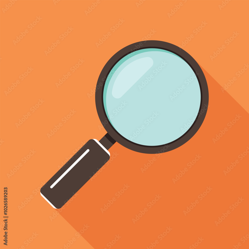 Magnifying glass icon in flat style. Loupe vector illustration on isolated background. Searching sign business concept. Magnifying glass icon in flat style. Loupe vector illustration on isolated background. Searching sign business concept.