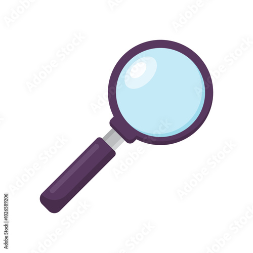 Magnifying glass icon in flat style. Loupe vector illustration on isolated background. Searching sign business concept.