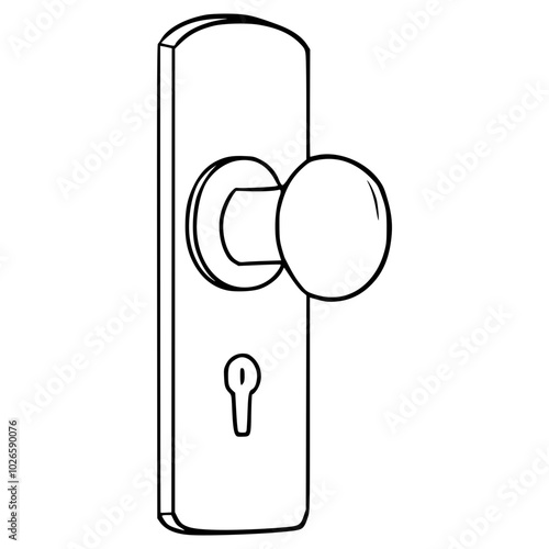 doorknob illustration hand drawn outline vector