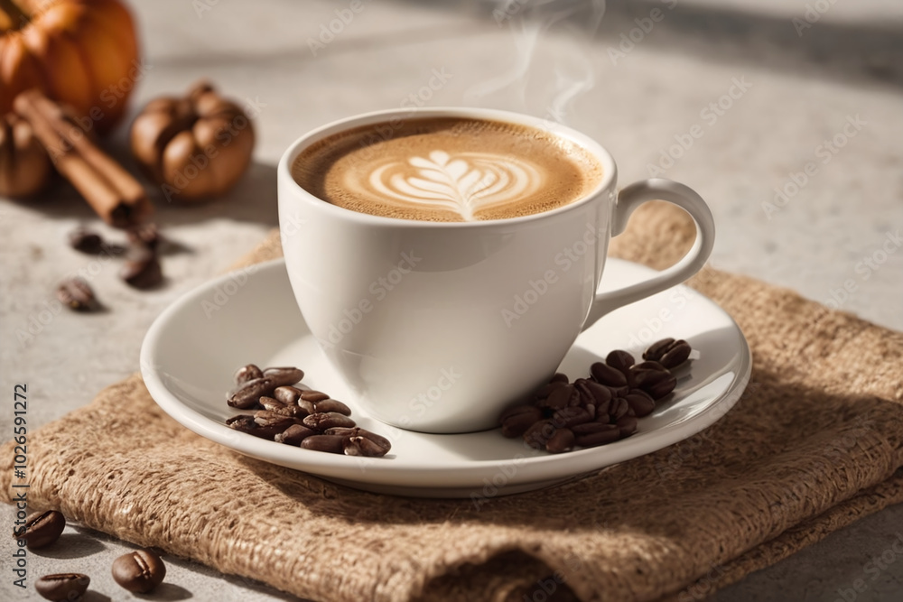 Black coffee and coffe beans composition Black coffee and coffe beans composition