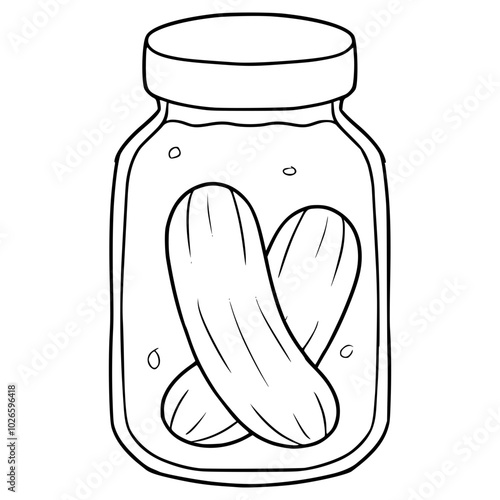 pickle jar illustration hand drawn outline vector