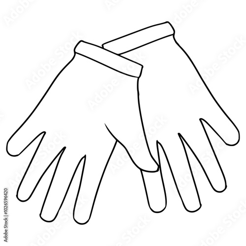 rubber glove illustration hand drawn outline vector