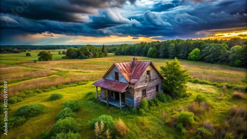 Creepy Abandoned Cabin in Virginia Field - Drone Photography of Decay and Nature's Embrace