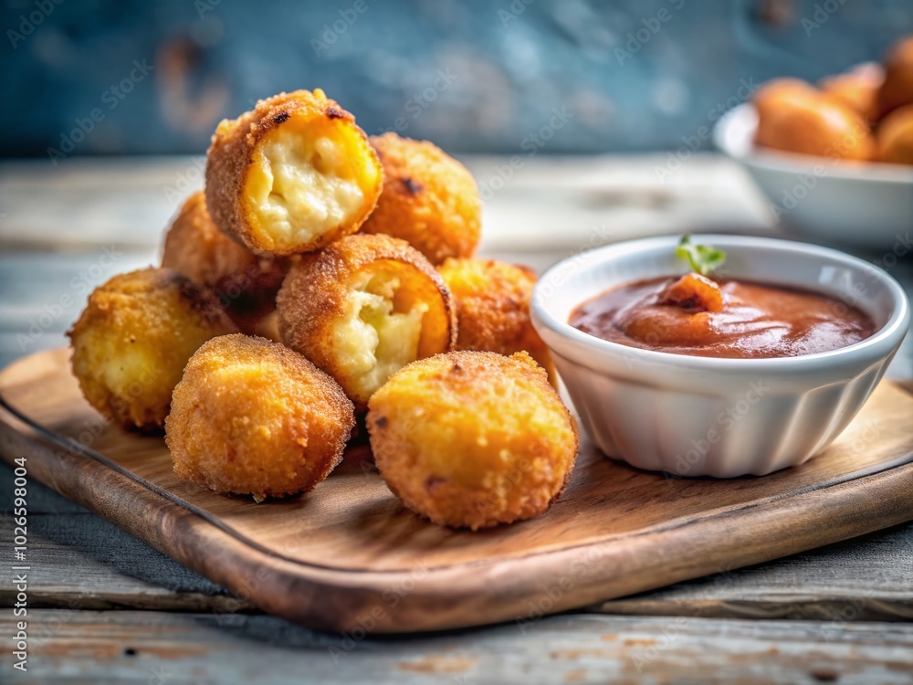 Crispy Deep-Fried Mac and Cheese Bites - Delicious Snack Photography Crispy Deep-Fried Mac and Cheese Bites - Delicious Snack Photography