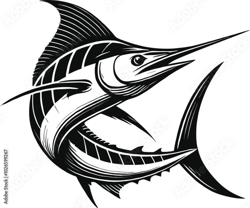 Marlin Fish vector illustration.