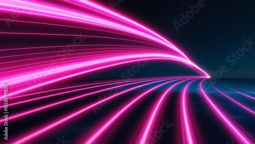 Abstract background with pink glowing lines. Generative Ai.