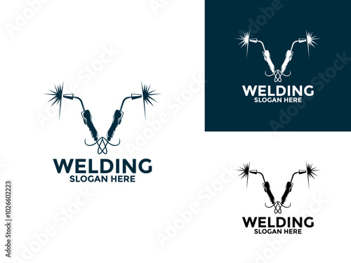 welding logo vector illustration, welding tool logo template