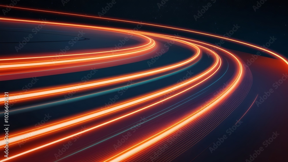 Abstract background with orange glowing lines. Generative Ai. Abstract background with orange glowing lines. Generative Ai.