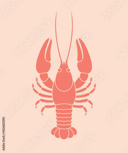 Crayfish logo. Isolated crayfish on white background
