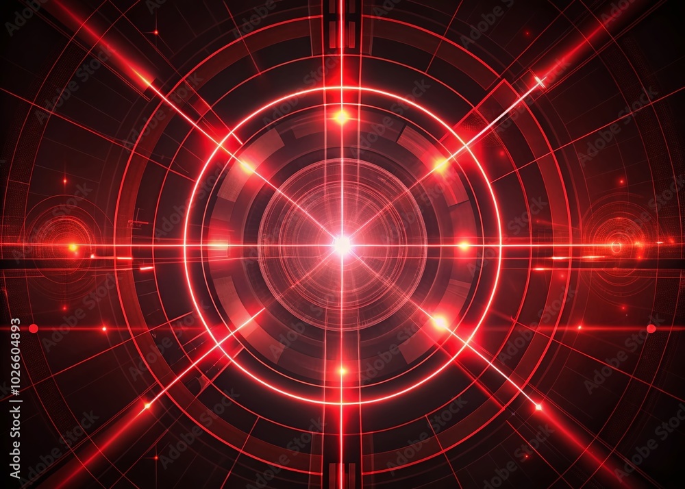 Dark Red Futuristic Crosshair with Glowing Lines and Geometric Shapes for Sci-Fi Themes Dark Red Futuristic Crosshair with Glowing Lines and Geometric Shapes for Sci-Fi Themes