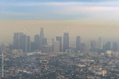 Polluted Skies Los Angeles Skyline in Haze