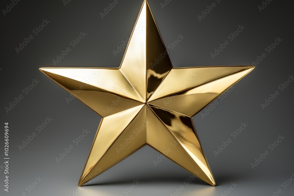 Large golden or white star on a solid background with subtle shadow for a festive touch Large golden or white star on a solid background with subtle shadow for a festive touch