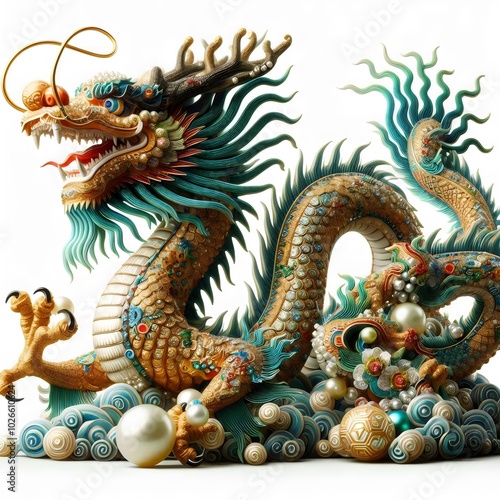 Wallpaper Mural chinese dragon isolated on white background Torontodigital.ca