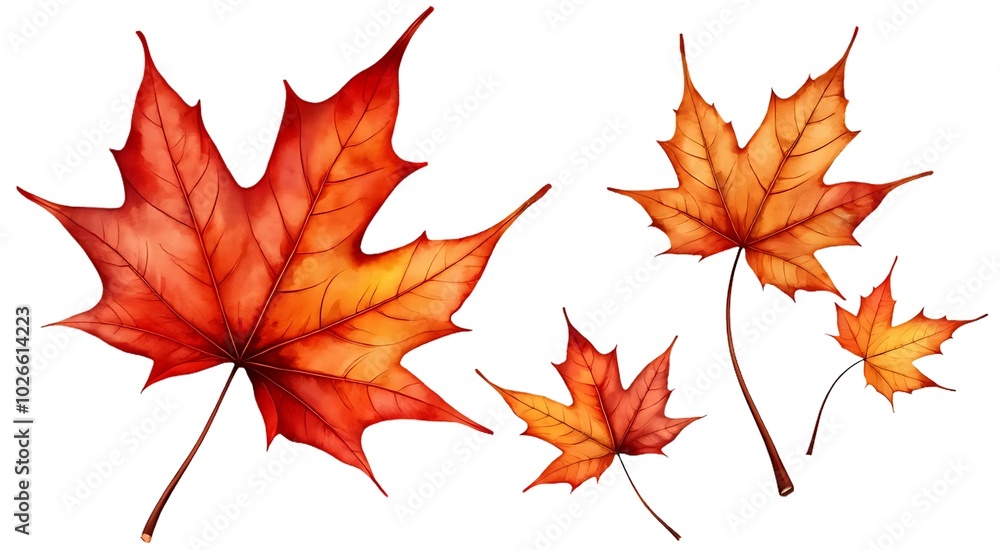 Fototapeta premium maple leaves isolated on white